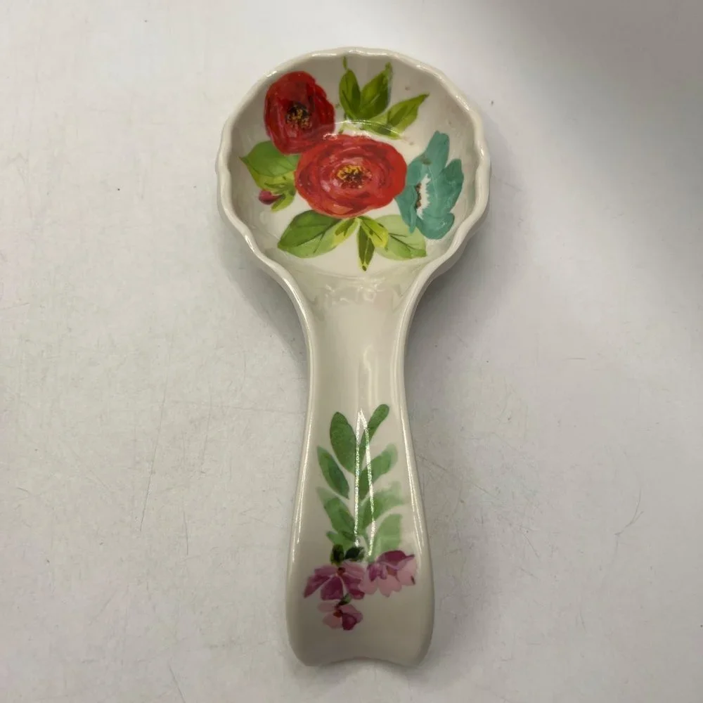 PIONEER WOMAN White/Floral CLARA Melamine SPOON REST